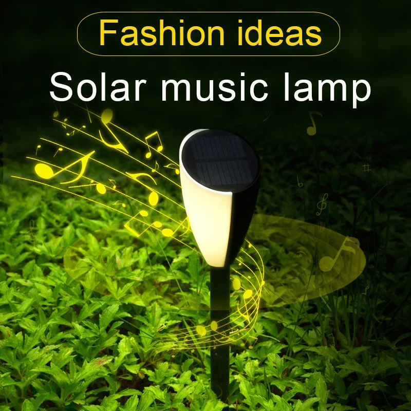 

Newly 2Pcs/Set Solar Music LED Light Weatherproof Landscape Lighting Lawn Warm Lamp S66