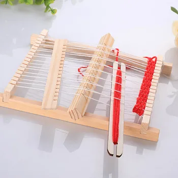 Wooden Loom Knitting Machine Weaving Loom Frame DIY Knitted Toys Wool  Weaving Loom Handcraft Household Wooden Knitting Machine 1Pcs