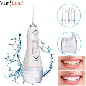 

Water Flosser Professional Oral Irrigator Dental Portable And Rechargeable For Teeth Cleaning Waterproof IPX7 Tank 300ml