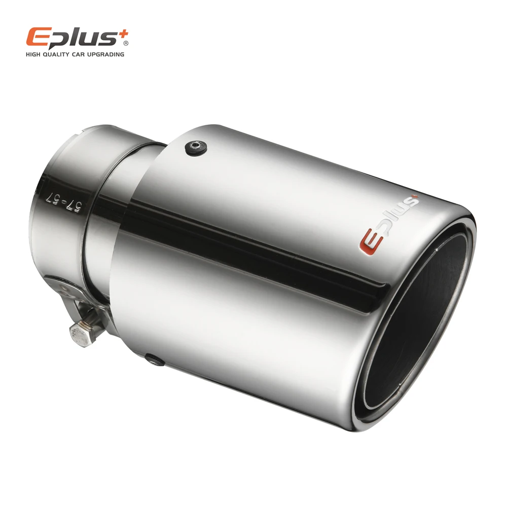 EPLUS Car Stainless Steel Muffler Tip Exhaust System Universal Crimping Silver Decoration Exhaust Pipe Mufflers for Akrapovic exhaust muffler tip exhaust pipe muffler
