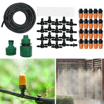 

15m Outdoor Water Mister Nozzles Set Misting Cooling System Garden Irrigation Home Garden Watering Equipment Kit