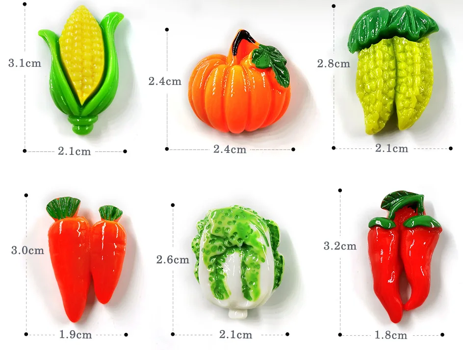 Description Picture 4 of item10pcs Vegetable Sunflower Fruits Sushi Animal Resin Refrigerator Fridge Magnet Whiteboard Sticker Decoration Kitchen Accessories