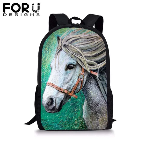 FORUDESIGNS/Лошадь Детский рюкзак с принтом комплект школьных сумок для подростков; нижнее белье для девочек, сумка для книг типа «сатчел» школьный рюкзак - Цвет: Многоцветный