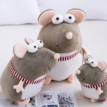 

New 24cm 35cm 45cm Lovely Fat Grey Rat Pillow Stuffed Animal Plush Toys For Girls Children Boys Mouse Doll Birthday Gift