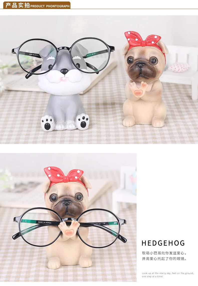 Креативные собачьи очки в виде животных, рамка из смолы, материал для офиса, дома, рабочего стола, украшение для глаз, корги, мопс, милая рамка для щенка