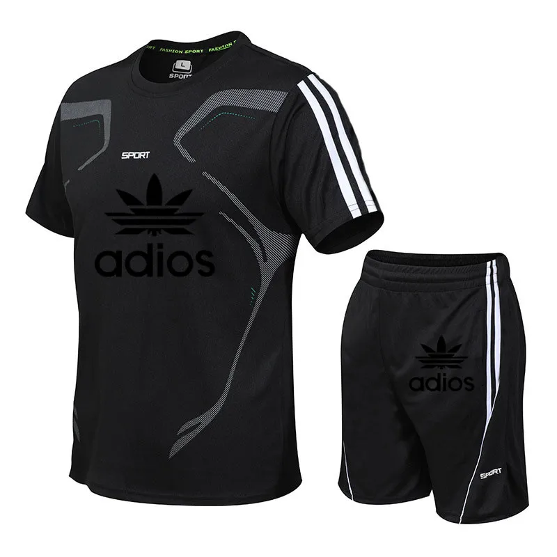 

New Brand Men's Running Sets Youth Sports Basketball Kit Clothing Fitness T Shirts+Shorts Breathable Quick-Dry Gym Sports Suits