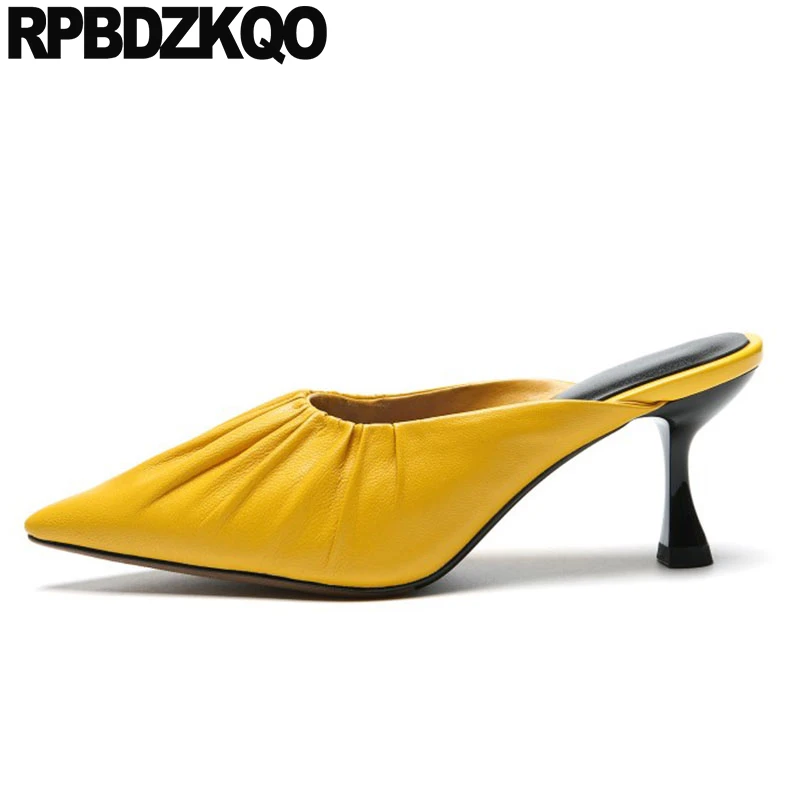 yellow low heel dress shoes