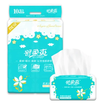 

10Packs Paper Extraction 4-layers Toilet Paper Napkin Household Tissue Paper Without Adjunct Non-Smell Home Kitchen Accessories