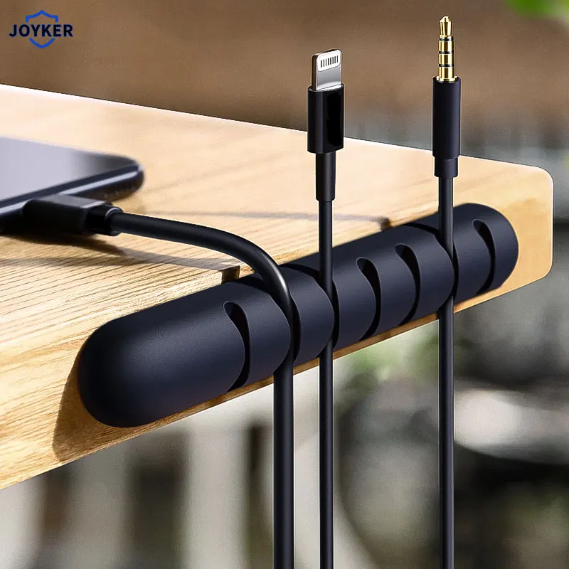 Силиконовый Кабельный органайзер держатель кабеля USB гибкий Держатель для