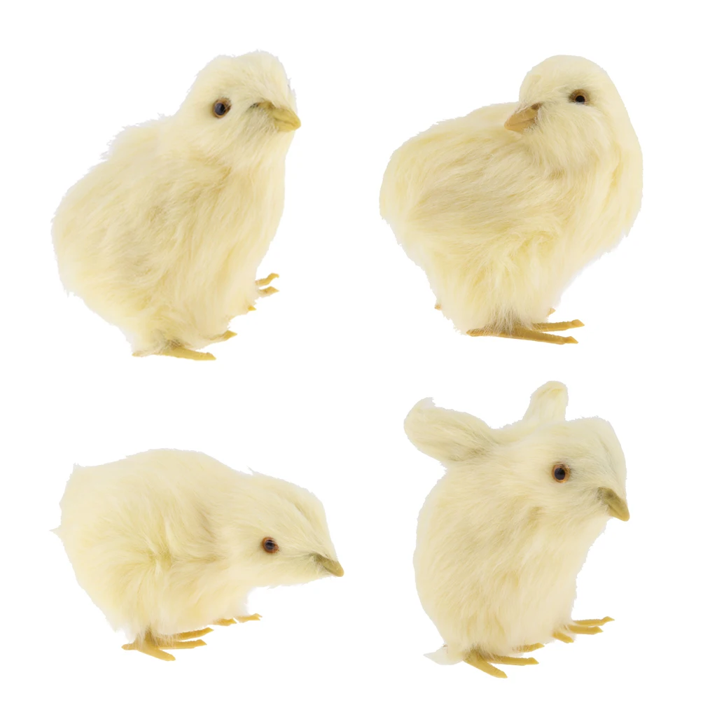4 Sizes Lifelike Simulation Plush Stuffed Chicken Model Figurine Kids Science Nature Toys Home Decoration