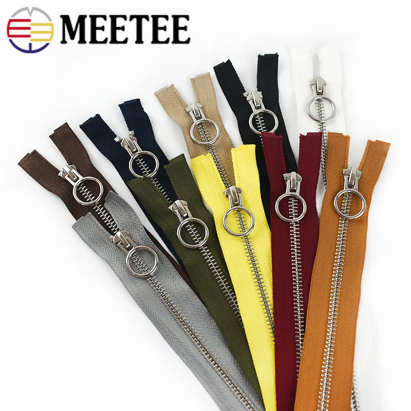 1/3pcs 70/90cm 5 Double Slider Open end Zipper O Ring Head Auto Lock Metal Zippers for Down