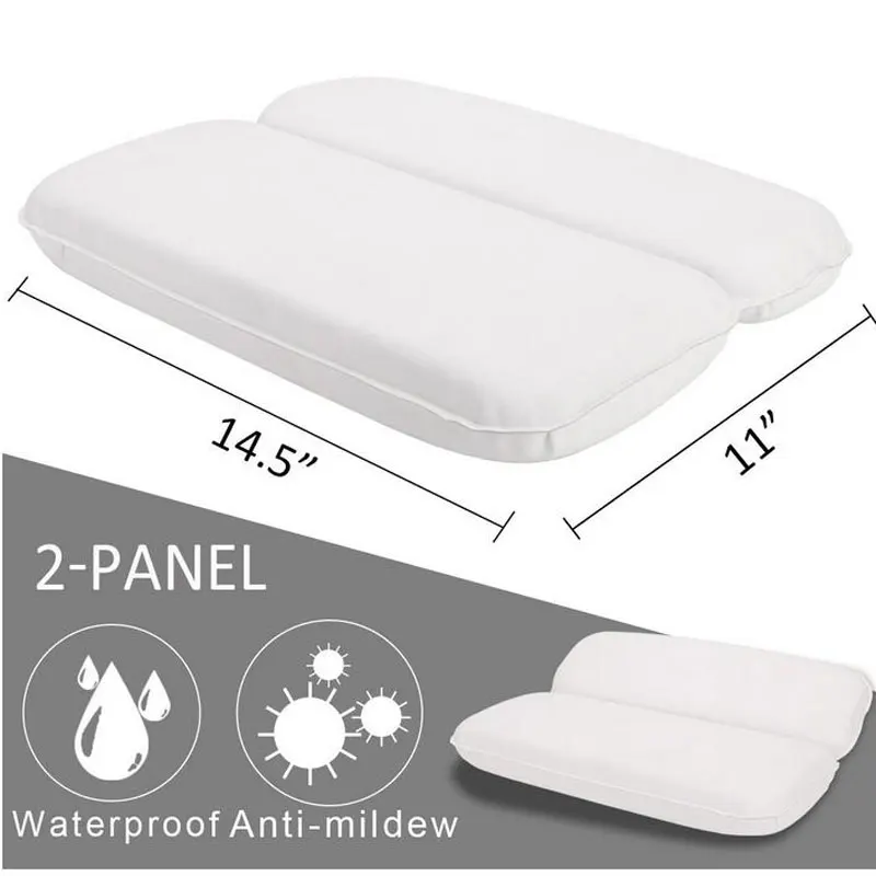 Premium Spa Bath Pillow with 7 Suction Cups Non-slip Neck& Back Support Home Tub Bathroom Accessories Thick Soft Luxury Design