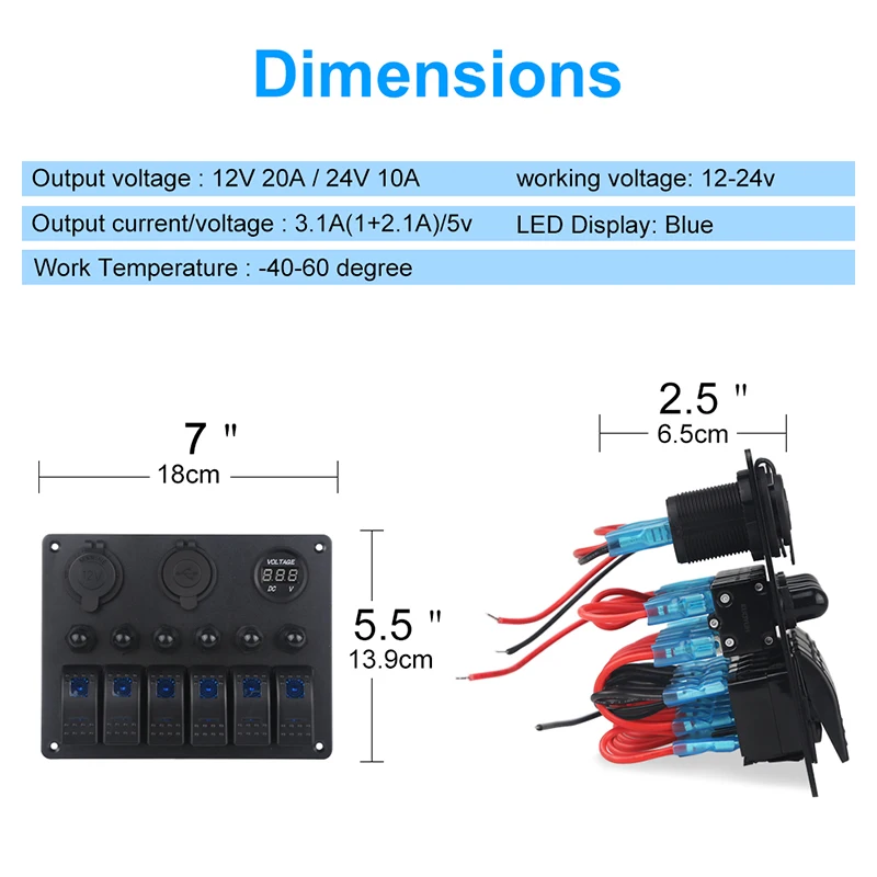 Gang Waterproof Car Marine Switch Car Auto Boat Marine LED Rocker Switch  Panel Circuit Breakers Voltmeter Car Switches AliExpress Mobile