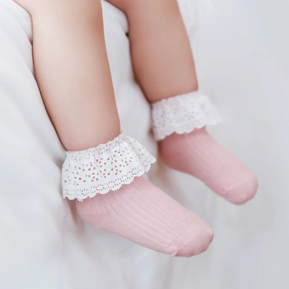 FOCUSNORM/осенне-зимние носки хлопковые эластичные дышащие мягкие носки для маленьких девочек, 5 цветов, хлопковые кружевные носки для маленьких От 6 месяцев до 5 лет