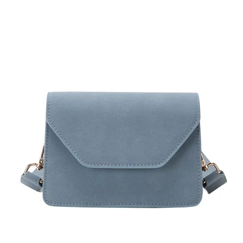 

2019 Female Simple Solid Color Small Square Bag Matte Leather Women's Designer Handbag High Quality Flip Shoulder Messenger Bags