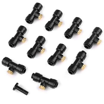 

Thread Misting Nozzle Tees 1/4 Inch Slip-Lok With Nozzle Pack Of 10, 1Pc Plug For Cooling System Black