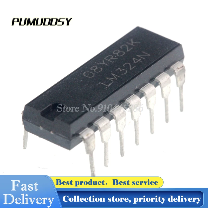10PCS/Lot LM324 LM324N LM324P DIP-14 IC DIP new | Электронные компоненты и принадлежности