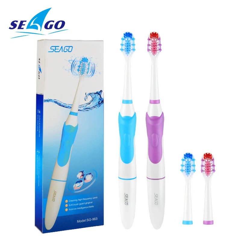 SEAGO Sonic Electric Toothbrush Battery Waterproof Upgraded Adult Travel Safety Toothbrushes With 3 brush head Deep Clean SG963 SEAGO Sonic Electric Toothbrush Battery Waterproof Upgraded Adult Travel Safety Toothbrushes With 3 brush head Deep Clean SG963