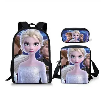

Disney Schoolbags for Teenage Boys Kids Popular Movies elsa 2 Print Backpack Children Cartoon School Bag Set 3Pcs Book Bags