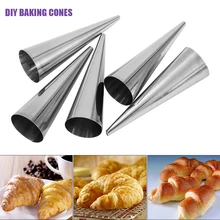 5 шт DIY метод для выпечки из нержавеющей стали Форма для выпечки спиральных Круассанов трубы конусные рулонные формы хлебобулочные принадлежности