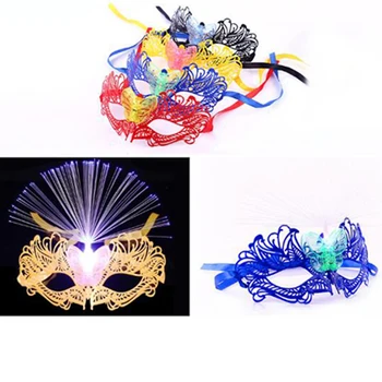 

LED Party Kid Fiber Glowing Mask Colorful Gorgeous Glowing dance Halloween decoration Party Light Up Masks Glow In Dark In Toys