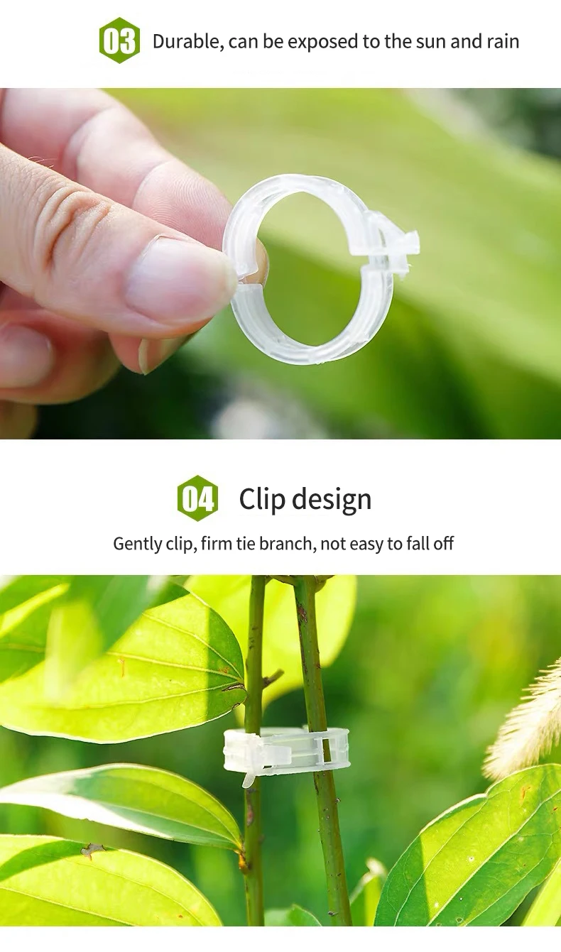 TINGTING Lot De 100 Clips Pour Plantes En Plastique Sécurisé, Pour