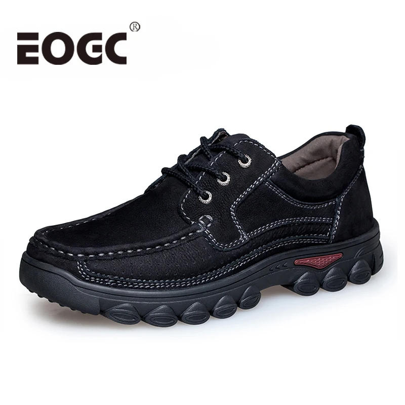 

Plus Size 48 Genuine Leather Shoes Men Cow Leather Casual Shoes Male Outdoor walking High Quality Men Flats Lace-Up Man Footwear