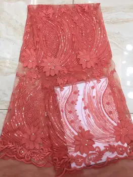 

2019 New fashion style off white rayon with shining sequins on netting embroidered wedding/brides dress lace fabric