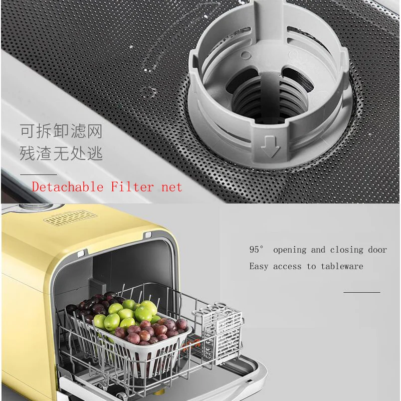 Бытовая посудомоечная машина автоматический, настольный мини Интеллектуальный установка стерилизация щетка вафельница блюдо моечная машина