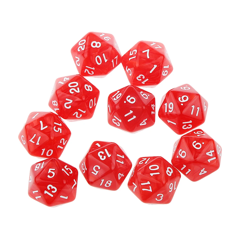20 Pieces Dice Set 10mm D20 and Blank Dice for D&D MTG Role Playing Game Player Toys