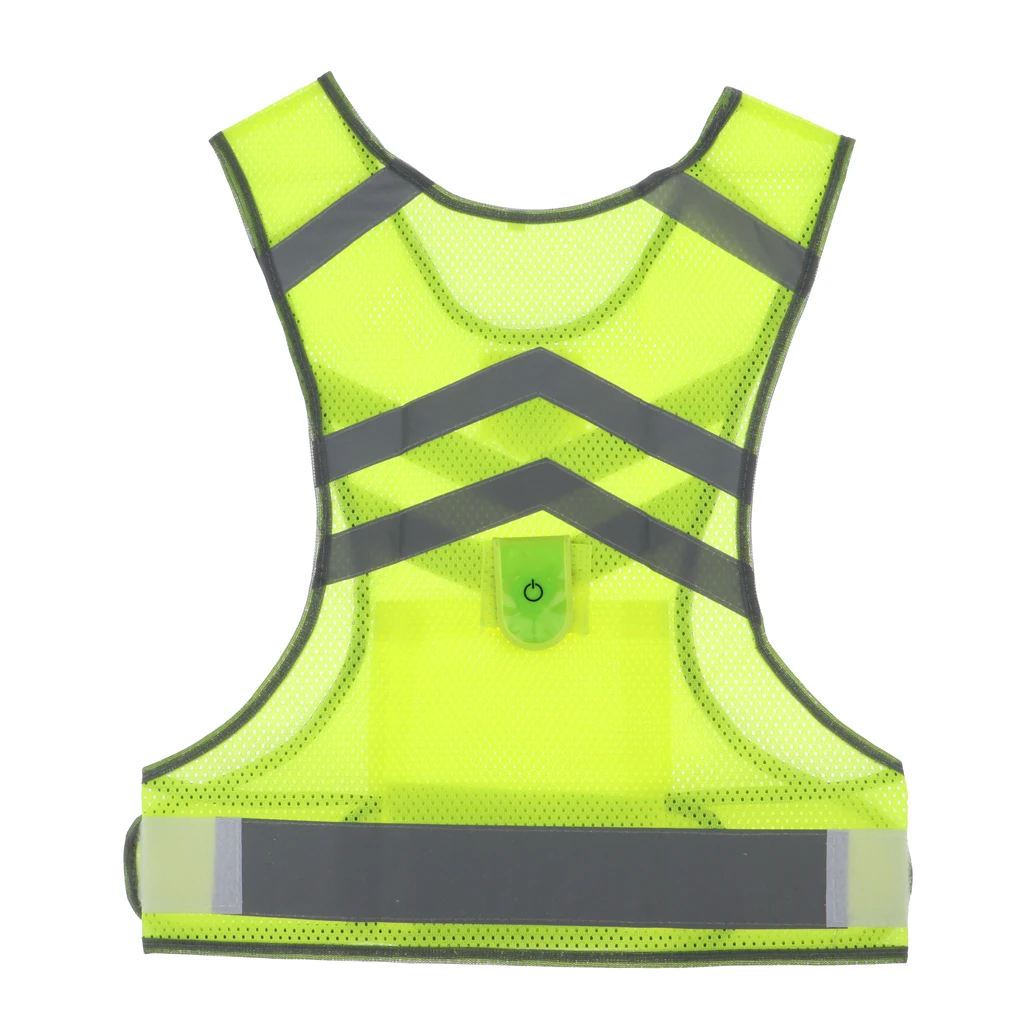 Reflective Cycling Vest With LED Light&360 Degree No-angle Reflective Strip for Outdoor Running Sports Safety Cycle Accessories