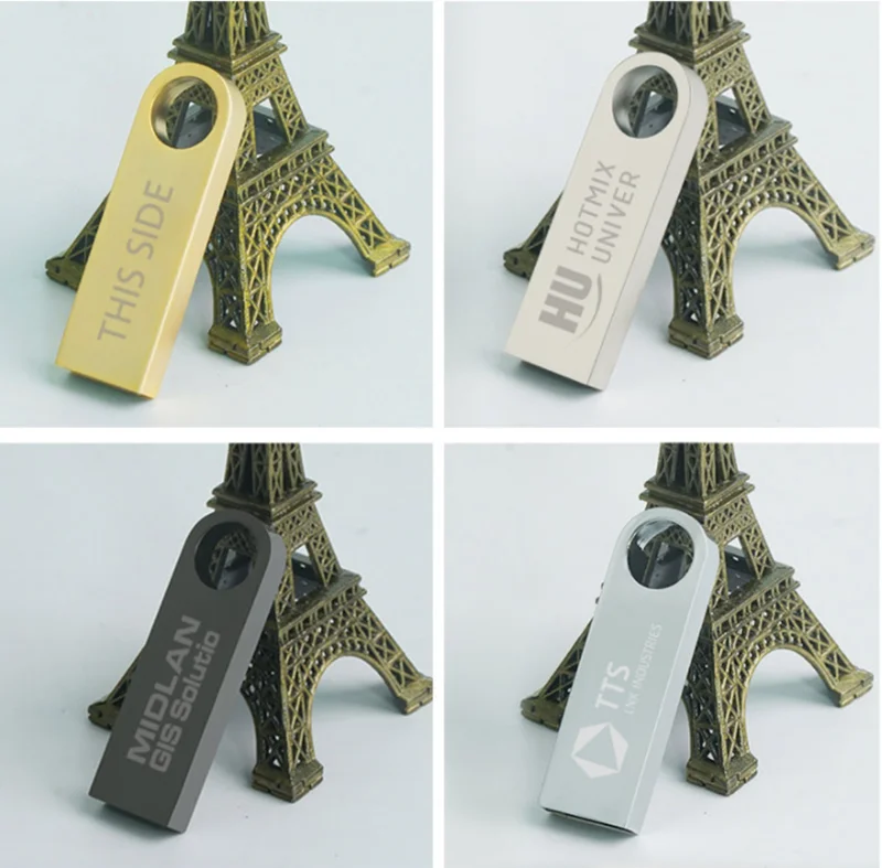 Flash Drives Metal 4GB 8GB 16GB 32GB 64GB 100PCS