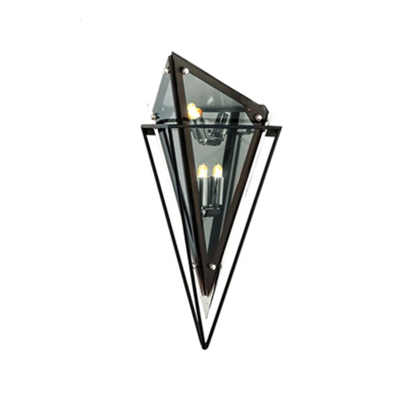 

New Modern Sconce Retro Glass LED Wall Light Lamp for Living Room Bedroom Bedside Loft Home Hallway Decor Black Gold 110v 220v