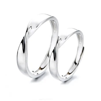 

FUN-BEAUTY Men And Women Ring S925 Sterling Silver Couple Ring Niche Design Mobius Ring Confession Gift Fashion Style