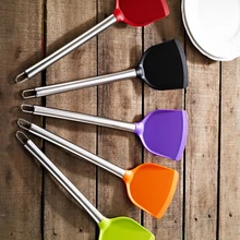 Разноцветные антипригарные приспособления для приготовления пищи, шпатель, термостойкая ложка, совок, Тернер, гибкие кухонные инструменты