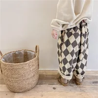 Nouveau pantalon à carreaux pour bébés garçons automne 2026, style coréen, décontracté et ample, pour tout-petits et enfants, vêtements pour enfants 2