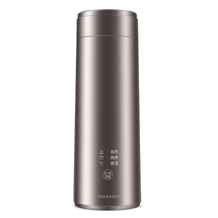 dark gray 220V Mini Portable Electric Kettle Travel Water Heater Cup Stainless Steel Tea Pot Water Boiling Cup Insulation Health Cup - Color: dark gray