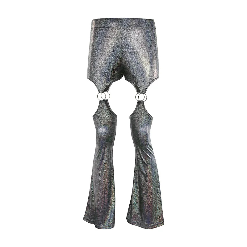 Only pants Блестящая необычная Сексуальная футболка с короткими рукавами для бара и ночного клуба, брюки, женская одежда для выступлений певицы, одежда для сцены GoGo DWY2624 - Цвет: Only pants