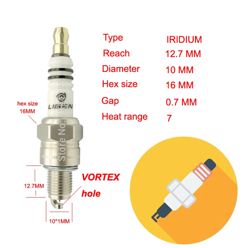 2шт VORTEX INT IRIDIUM Свеча зажигания HIX C7 для U22FSZU Z7G CR7HIX CR7HSA C7HSA CR7HGP IUF20 J4520 IUF22 90793 22114 BUJIA