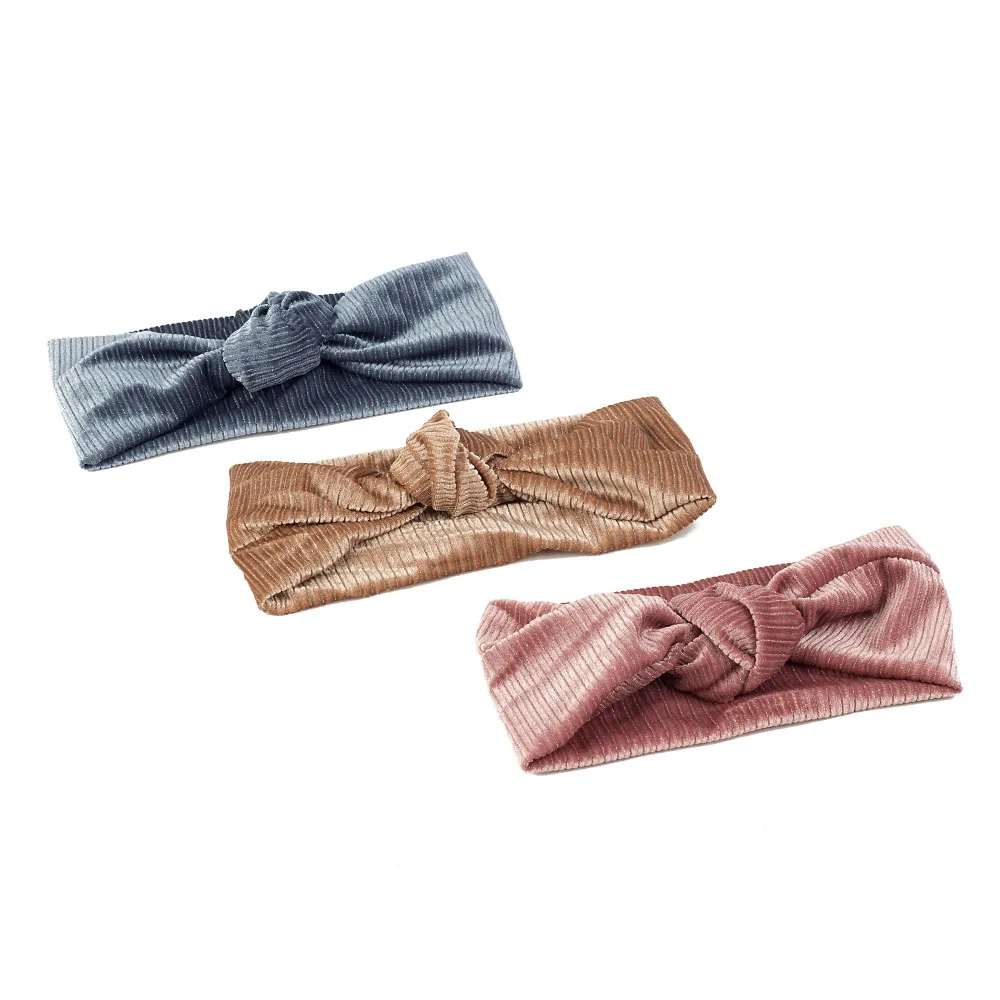 

Women Solid Color Headband Bow Turban Twist Knitted Hairband Spiral Double Girls Lady Makeup Elastic Hair Band Accessories