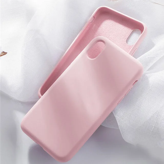 

Silicone Case For iPhone 6 6S 7 8 Plus X XS Max XR Matte Soft TPU Liquid Phone Case For iPhone XS Max Case Funda Full Protective
