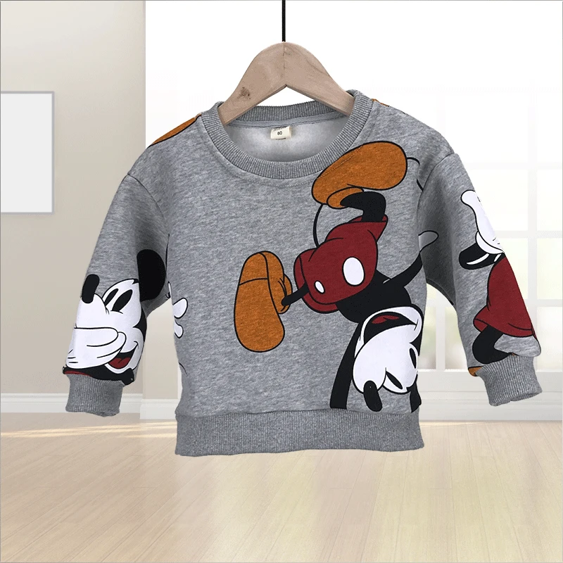 Одинаковые комплекты для семьи; свитер; пуловер; одежда с длинными рукавами и рисунком мышки; одежда для всей семьи; совпадающие для пары; Новинка года - Цвет: Серый