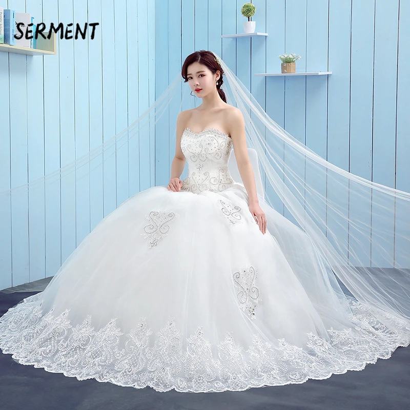 

SERMENT Simple Lace Sleeve Wedding Dress Off The Shoulder Suitable for Pregnant Women 100cm Tail Spring Summer Autumn Wedding