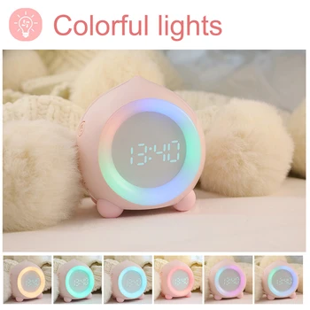 

Alarm Clock Desktop Cartoon Digital Smart Dormitory Snooze Function Night Lamp Sunrise Home Decor With Wake Up Light