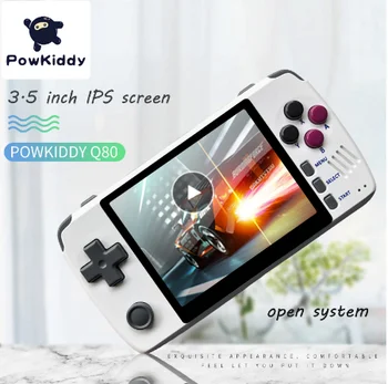 

Powkiddy q80 Retro video Game Console Handset 3.5 "IPS Screen Built-in 1000+Games Open System PS1 Simulator 16G Memory NEW games