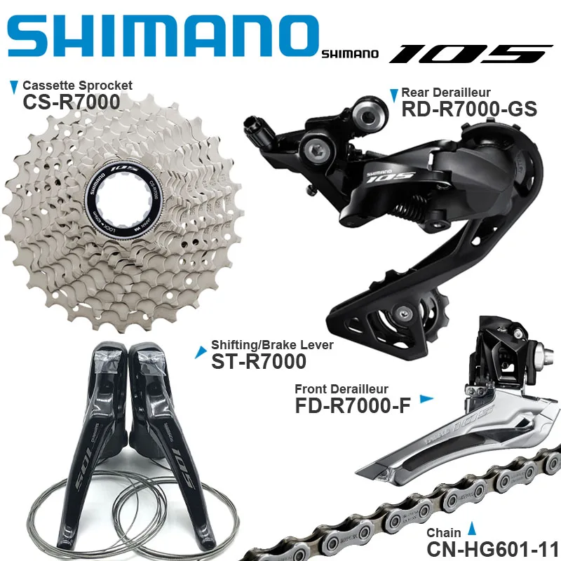 US $388.50 SHIMANO 105 R7000 2x11v Road bike Groupset  with Brake ST Lever Cassette Sprocket Chain FrontRear Derailleur ORIGINAL Parts