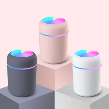 

300ml Color Cup USB Air Humidifier Ultrasonic Aroma Diffuser Car Mist Maker with 7 Colors LED Lights Mini Office Air Purifier
