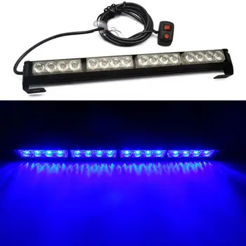 

16 LED BLUE Emergency Warning Light Bar Traffic Vehicle Advisor Strobe Flash Lamp