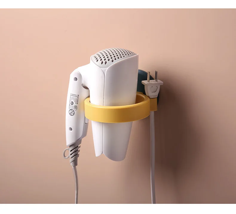 Bathroom hair dryer rack