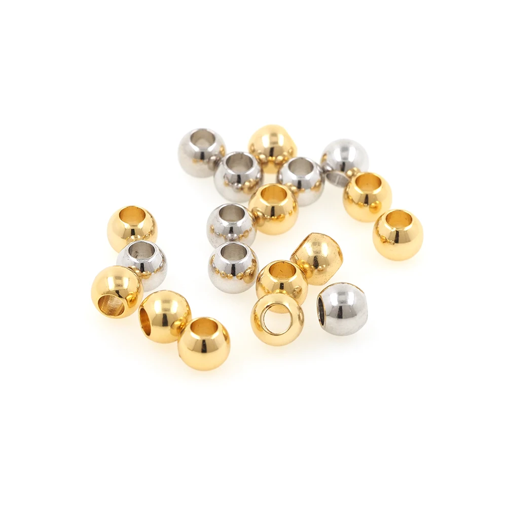 

10PCS Large Hole Round Bead Isolation DIY Jewelry Bracelet Necklace Pendant Making Loose Bead Accessories